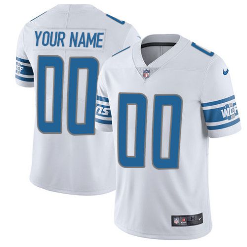 Nike Detroit Lions White Men Customized Vapor Untouchable Player Limited Jersey